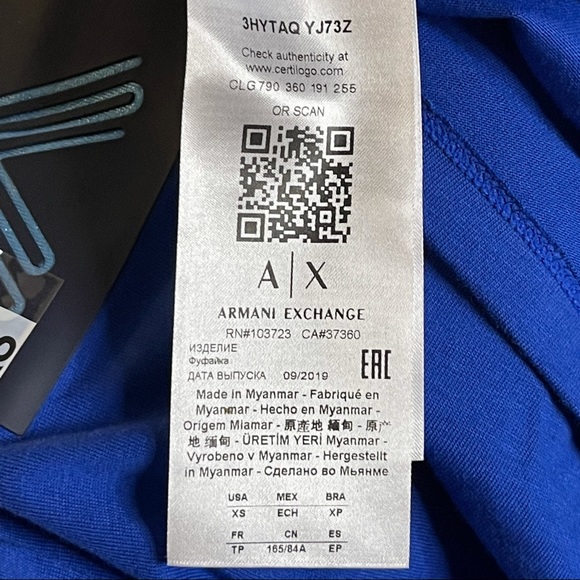 Armani Exchange Women’s XS T shirt Blue - Picture 5 of 5